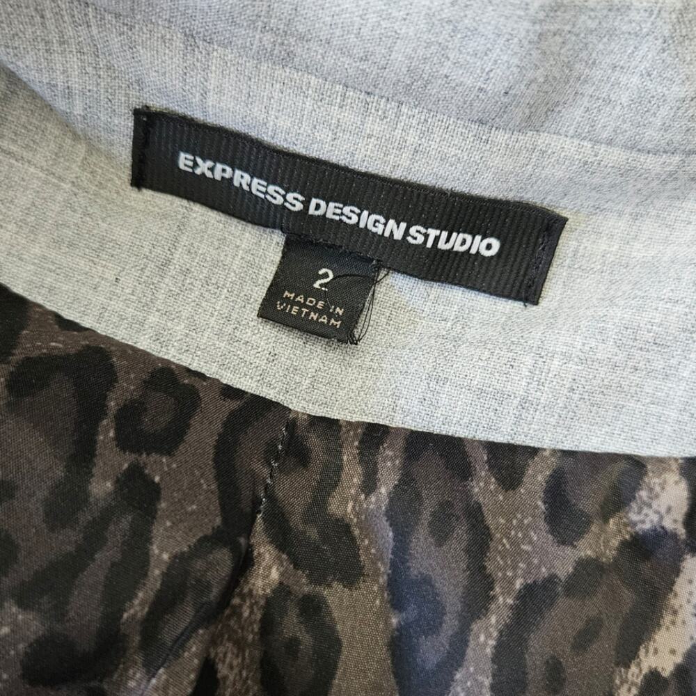 Express Design Studio Light Gray Blazer Jacket Sz… - image 7